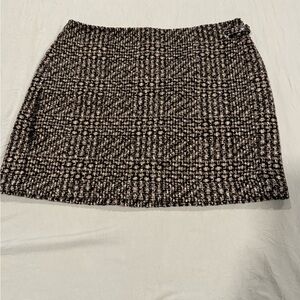 Banana Republic Black and Cream Tweed Mini Skirt
